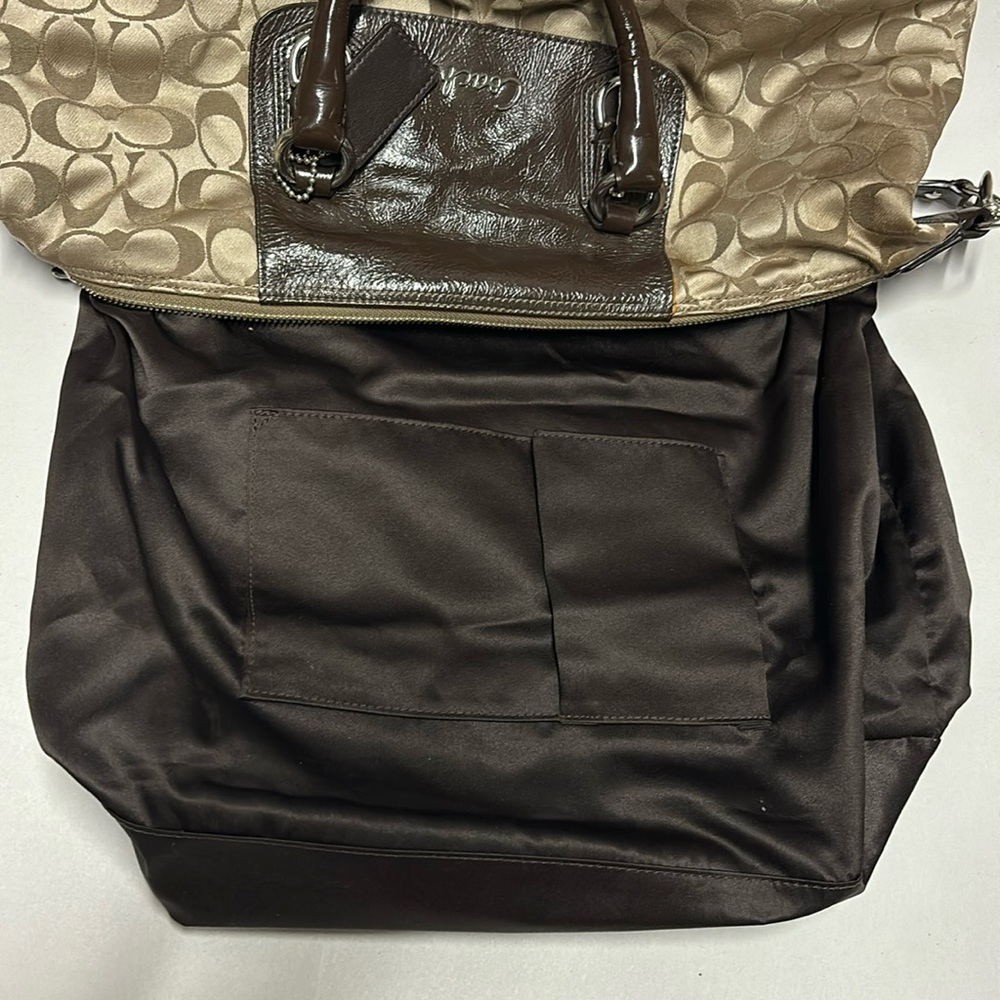 Coach Ashley Large Signature Sateen Satchel Handbag - Picture 2 of 11